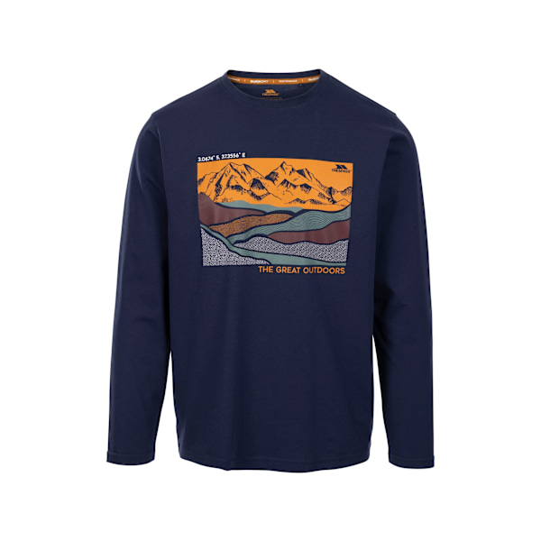 Trespass Mens Flinder Printed Long-Sleeved T-Shirt M Navy Navy M