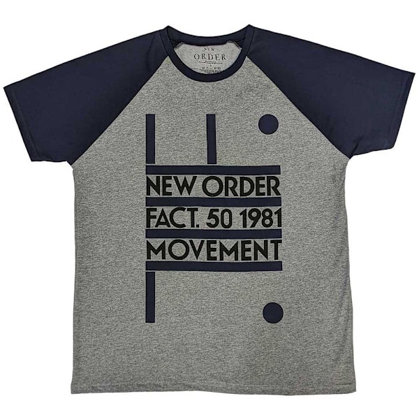 New Order Unisex Adult Movement Raglan T-Shirt S Grå/Marinblå Grey/Navy Blue S