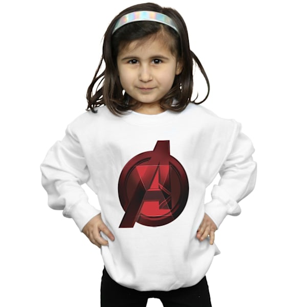 Marvel Girls Black Widow Movie Avengers Logo Sweatshirt 7-8 år White 7-8 Years