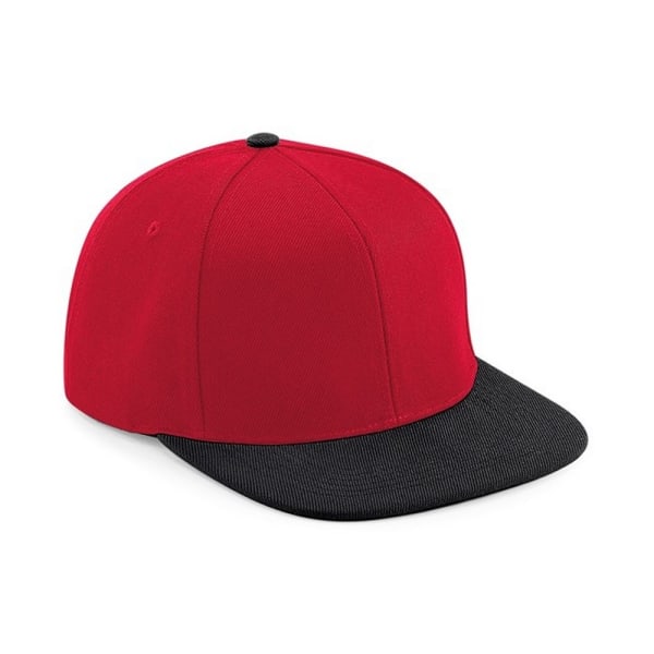 Beechfield 6 Panel Snapback Cap One Size Röd/Svart Red/Black One Size