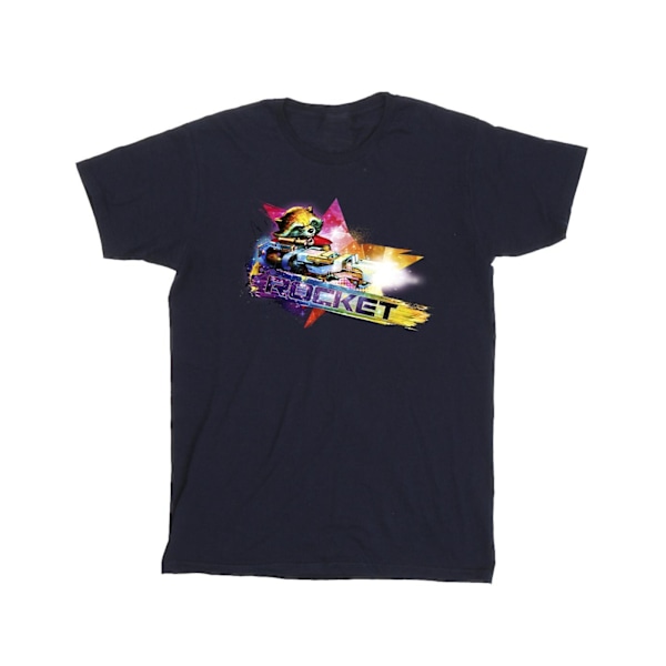 Marvel Boys Guardians Of The Galaxy Abstract Rocket Raccoon T-S Navy Blue 3-4 Years