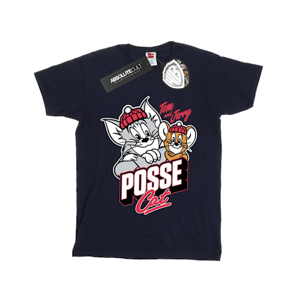 Tom And Jerry Boys Posse Cat T-Shirt 7-8 år Marinblå Navy Blue 7-8 Years