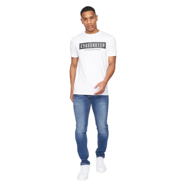 Crosshatch Herr Selworthy Logotyp T-shirt L Vit White L