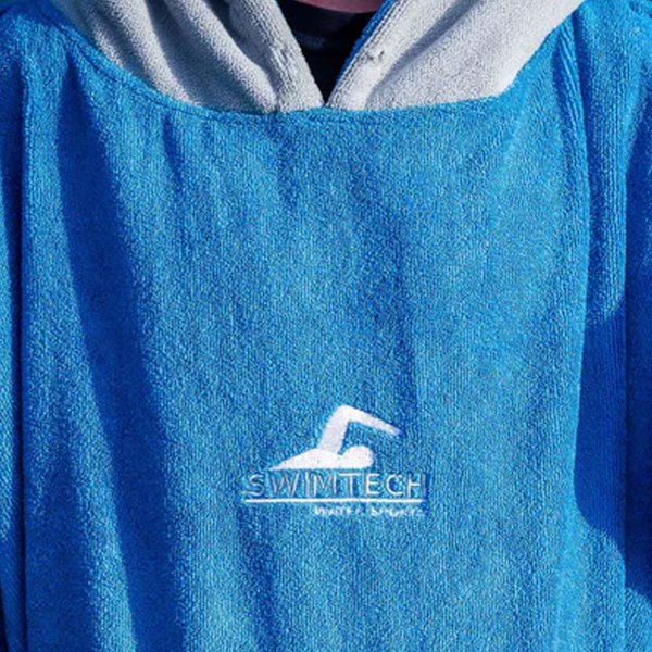 SwimTech Barn/Barn Microfiber Poncho En Storlek Blå/Grå Blue/Grey One Size