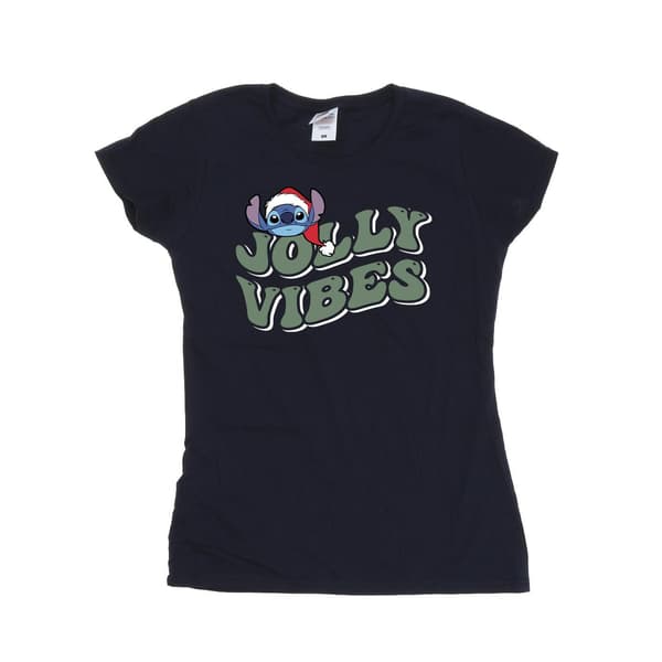 Disney Dam Lilo & Stitch Jolly Chilling Vibes Bomull Navy Blue S