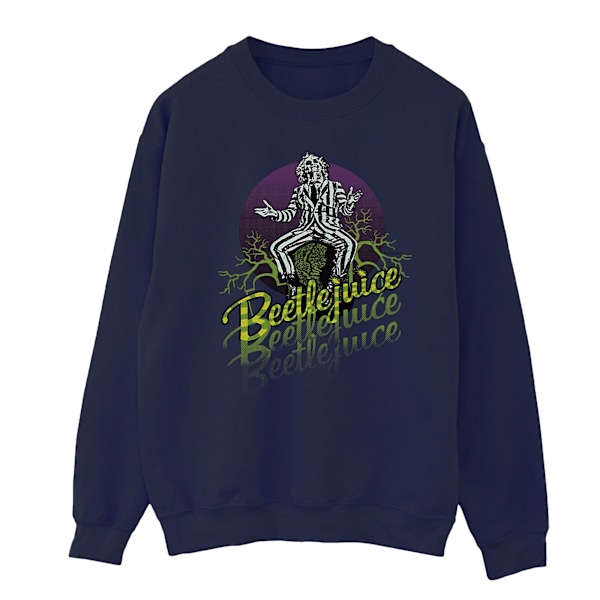 Beetlejuice Herr Lila Cirkel Sweatshirt M Marinblå Navy Blue M