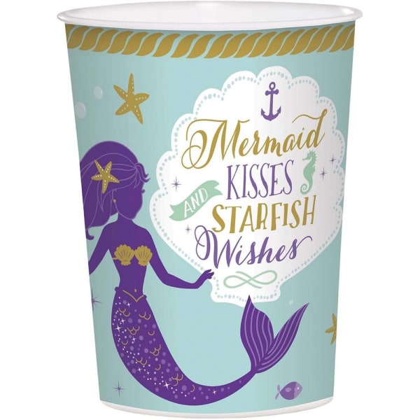 Amscan Mermaid Wishes Plast Party Cup One Size Grön/Lila/V Green/Purple/White One Size