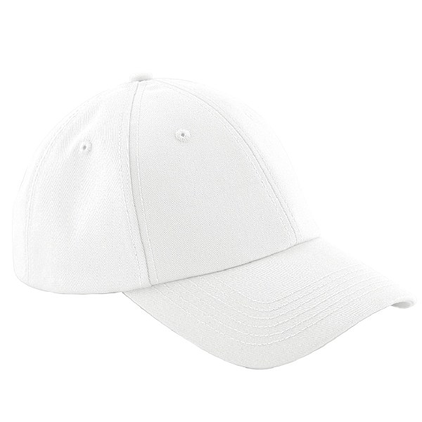 Beechfield Unisex Authentic 6 Panel Baseball Cap One Size Solid Solid White One Size