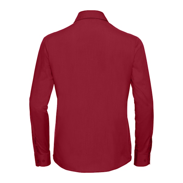 Russell Collection Dam/Damer Poplin Lätt-Skötsel Långärmad Classic Red XS
