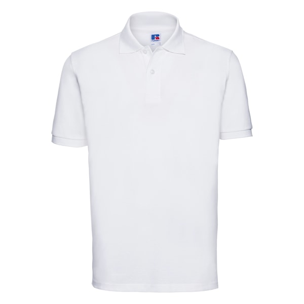 Russell Herr Poloshirt mit kurzen Ärmeln aus 100 % Baumwolle, Größe L, Weiß White L