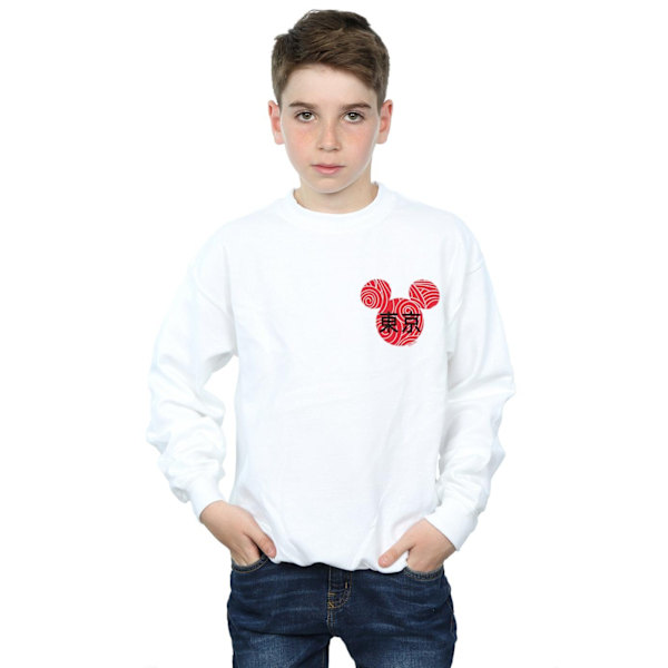 Disney Boys Mickey Mouse Symbol Sweatshirt 7-8 år Vit White 7-8 Years