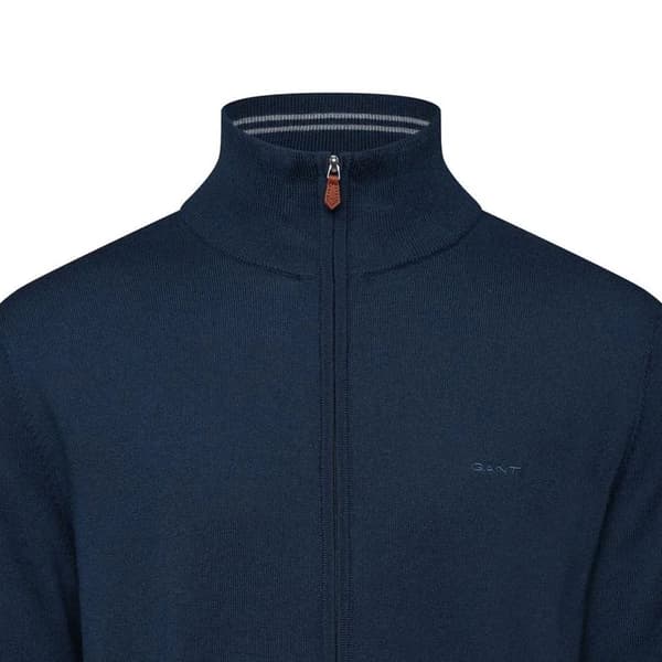Gant herrjacka i texturerad bomullsfleece L marinblå Marine L