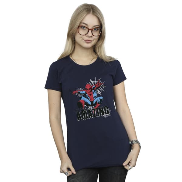 Marvel Dam/Dam Spider-Man Amazing T-shirt i bomull M Marinblå B Navy Blue M