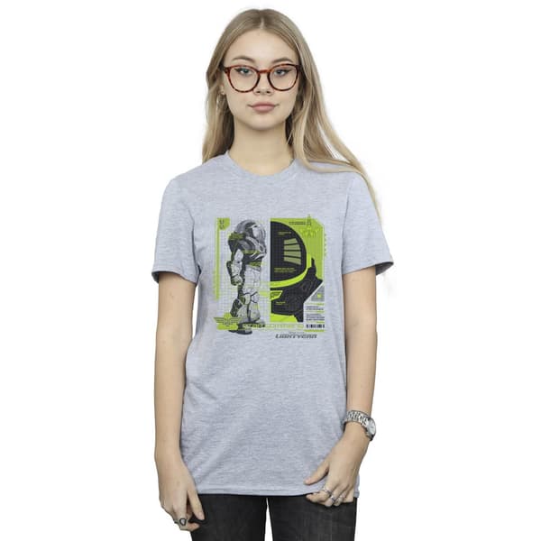 Disney Dam Lightyear Buzz Tech Panel Bomull Boyfriend Sports Grey XXL