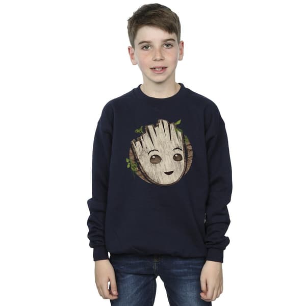 Marvel Pojkar I Am Groot Tröja med träansikte 9-11 år Marinblå B Navy Blue 9-11 Years