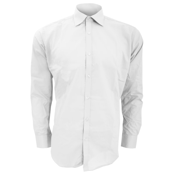 Kustom Kit Herr Slim Fit Långärmad Business / Work Shirt 16.5 White 16.5