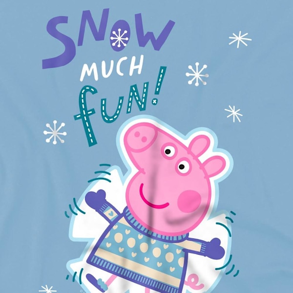 Greta Gris Barn/Kids Snow Much Fun T-Shirt 5-6 År Ljusblå Sky Blue 5-6 Years