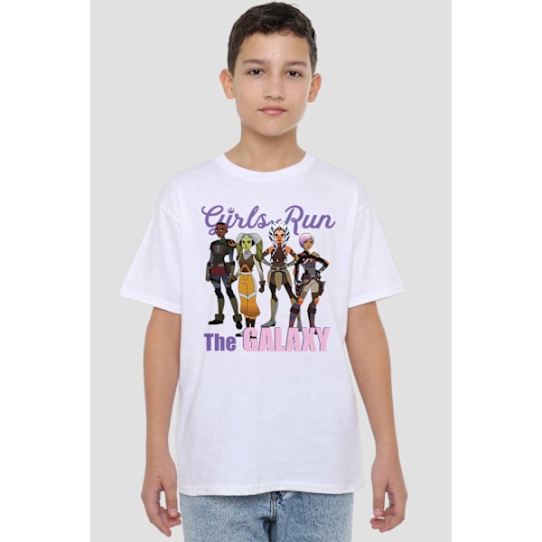 Ahsoka Barn/Kids Galaxy Girls Ketsu Sabine Hera T-Shirt 9- White 9-10 Years