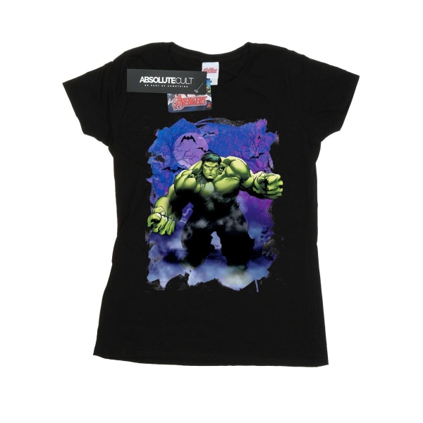 Marvel Dam/Kvinnor Hulk Halloween Spöklik Skog Bomull T-Shir Black XL