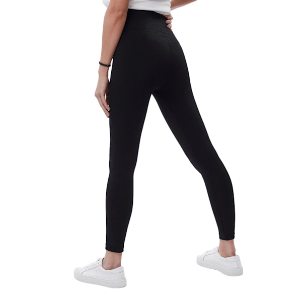 Lookus Dam/Kvinnor Zelal Ribbade Leggings M Svart Black M