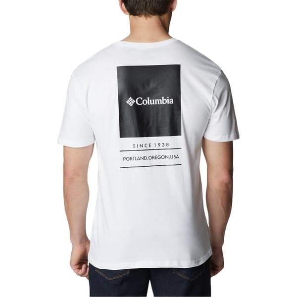 Columbia Barton T-shirt med grafiskt tryck för män, vanlig passform, S, vit White S