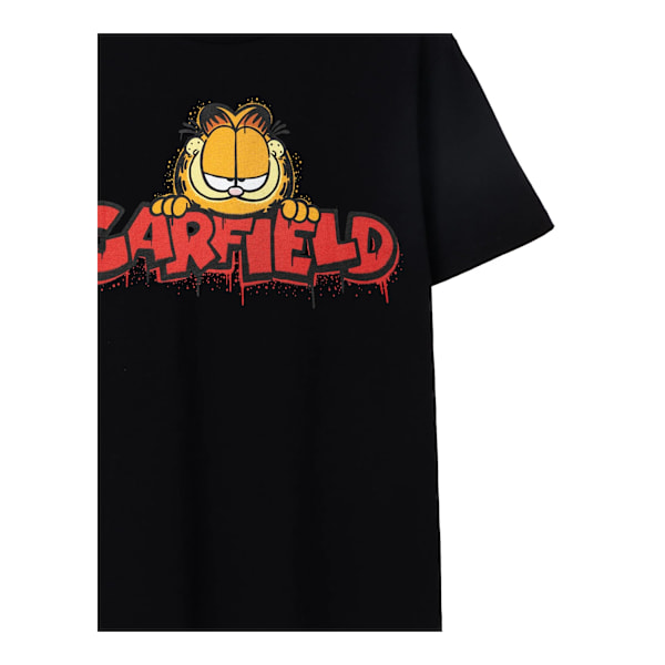 Garfield Graffiti T-shirt med korta ärmar för män, M, svart Black M