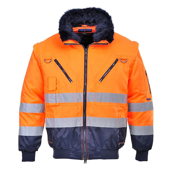 Portwest Herr PJ50 Hi-Vis 3 i 1 Jacka 4XL Orange/Marinblå Orange/Navy 4XL