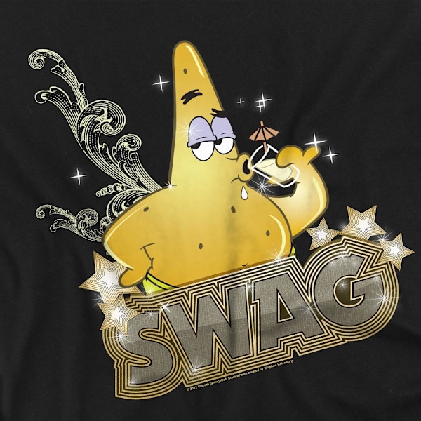 SvampBob Fyrkant Herr Patrick Har Swag T-Shirt 5XL Svart Black 5XL