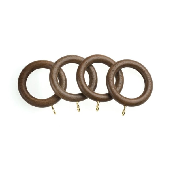 Universal Wood Curtain Rings (4-pack) One Size Walnut Walnut One Size
