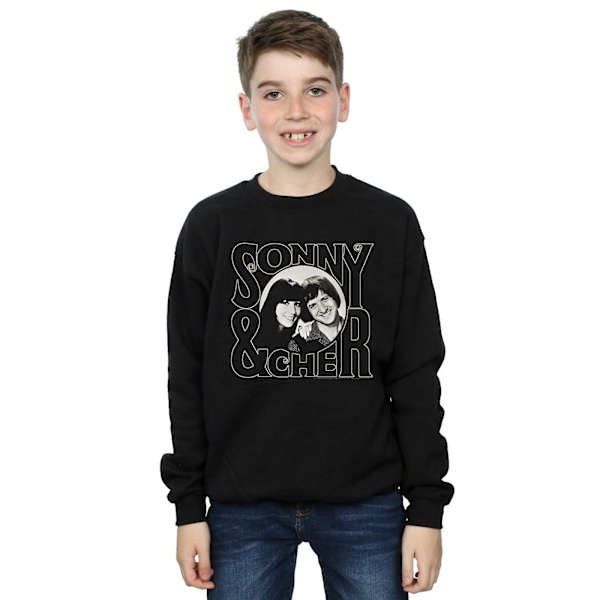 Sonny & Cher Boys Circle Photo Sweatshirt 9-11 år Svart Black 9-11 Years