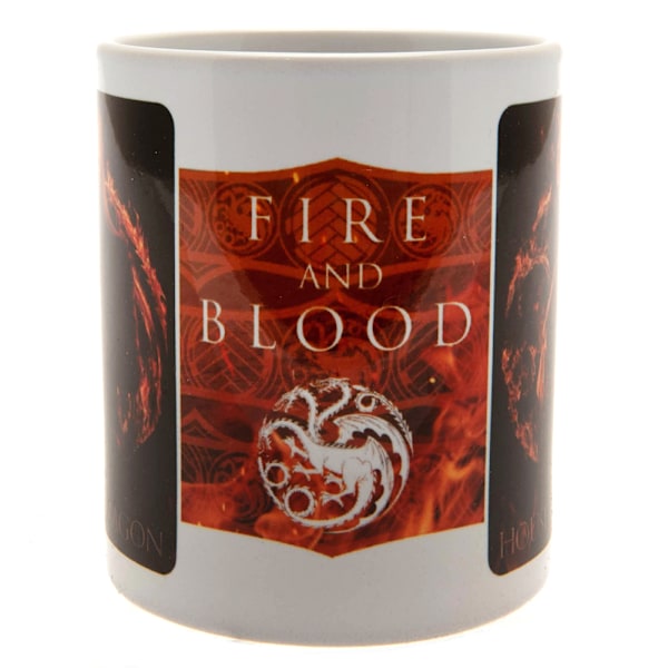 House Of The Dragon Fire And Blood Mug En Storlek Vit/Röd/Svart White/Red/Black One Size