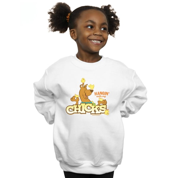 Scooby Doo Girls Hangin With My Chicks Sweatshirt 5-6 år Vit White 5-6 Years