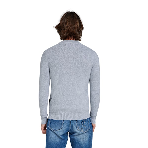 Raging Bull Herrstickad Kofta med Baseballkrage S Gråmelerad Grey Marl S