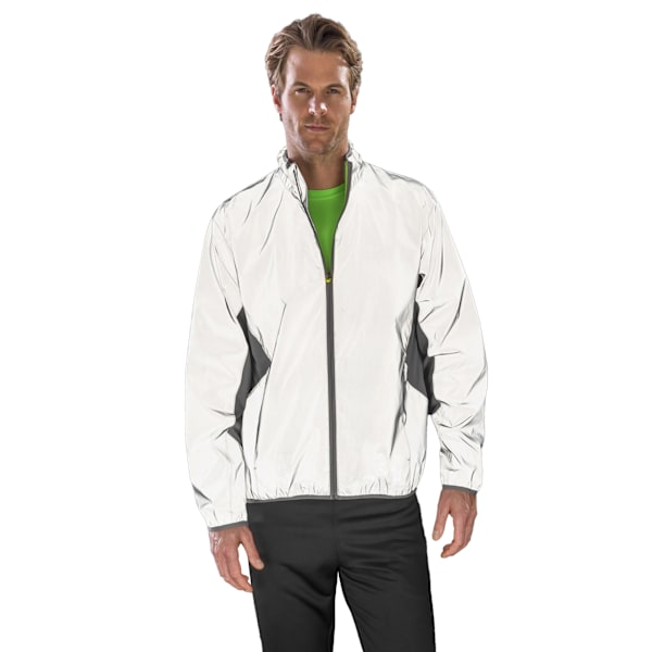 Spiro Mens Luxe Reflective Hi-Vis Jacka XXS Neon Vit Neon White XXS