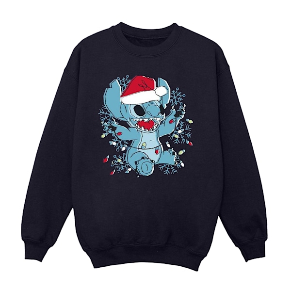 Disney Dam/Dam Lilo Och Stitch Julbelysning Skiss Sw Navy Blue L