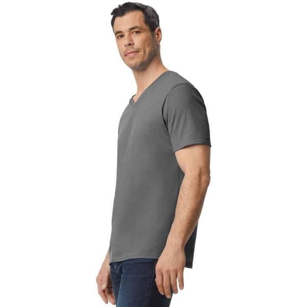 Gildan Herr Softstyle V-ringad T-shirt M Kolgrå Charcoal M