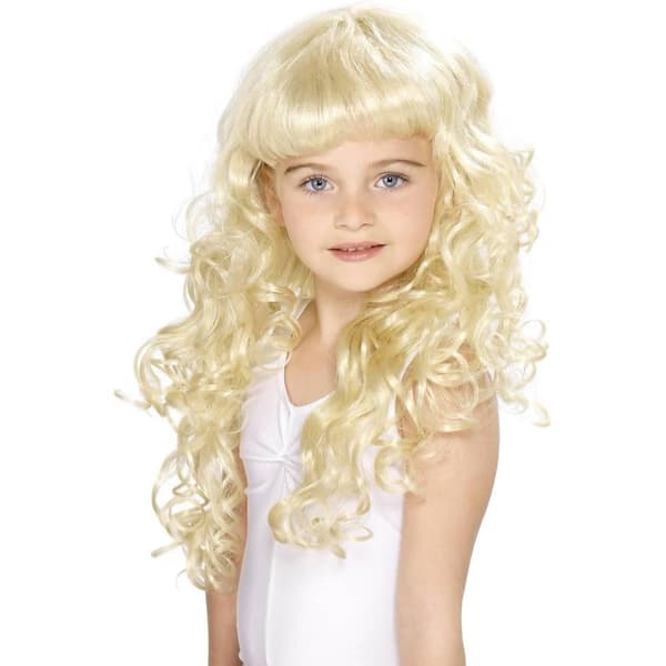 Smiffys Flickperuk för flickor, One Size, Blond Blonde One Size