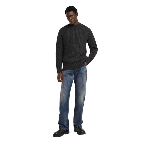 G-Star Herr Ribbstickad Regular Jumper L Grå Grey L