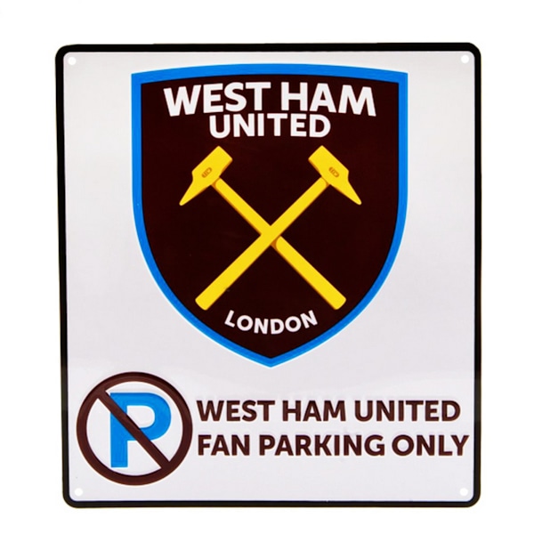 West Ham United FC Officiell Parkeringsskylt En Storlek Claret/Blå Claret/Blue/White One Size