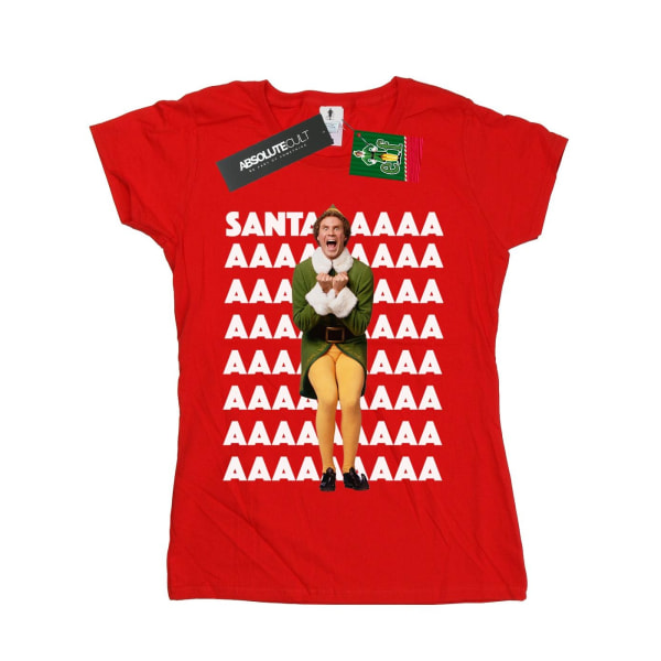 Elf Dam/Damer Buddy Santa Scream Bomull T-shirt M Röd Red M