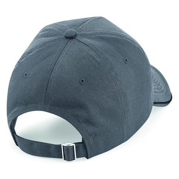 Beechfield Vuxen Unisex Authentic 5 Panel Piped Peak Cap One S Graphite Grey/Black One Size