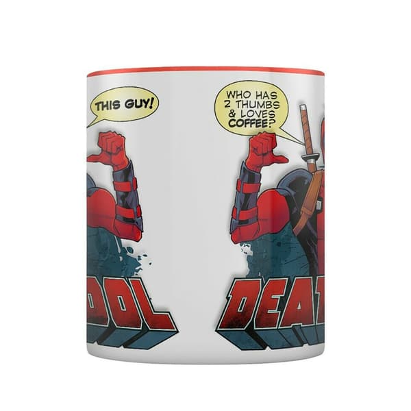 Deadpool 2 Tumme Mugg En Storlek Röd/Vit Red/White One Size