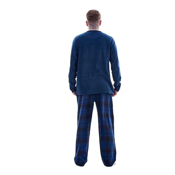 Keanu Herrrutig Microfleece Lång Pyjamas Set L Marinblå Navy L