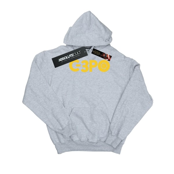 Star Wars Herr The Rise Of Skywalker C-3PO Text Logo Hoodie 4XL Sports Grey 4XL