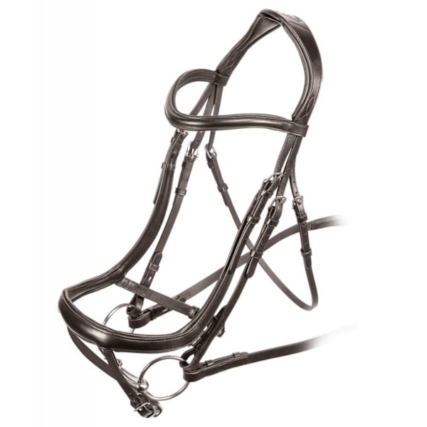 Velociti Ergonomisk Läder Böjd Häst Flash Bridle Cob Havana Havana Cob