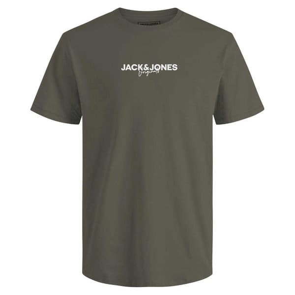 Jack And Jones Herr Corp T-shirt i bomull (5-pack) M Vit/Grå White/Grey/Navy/Olive/Beige M