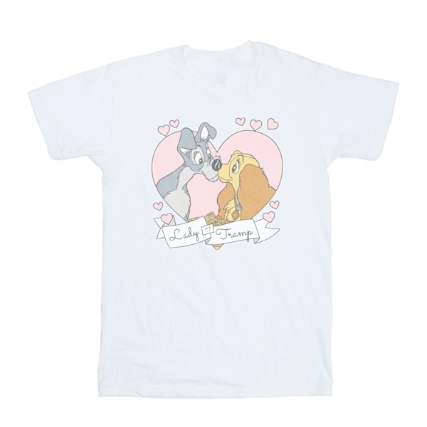 Disney Girls Lady And The Tramp Love Bomull T-shirt 12-13 År White 12-13 Years