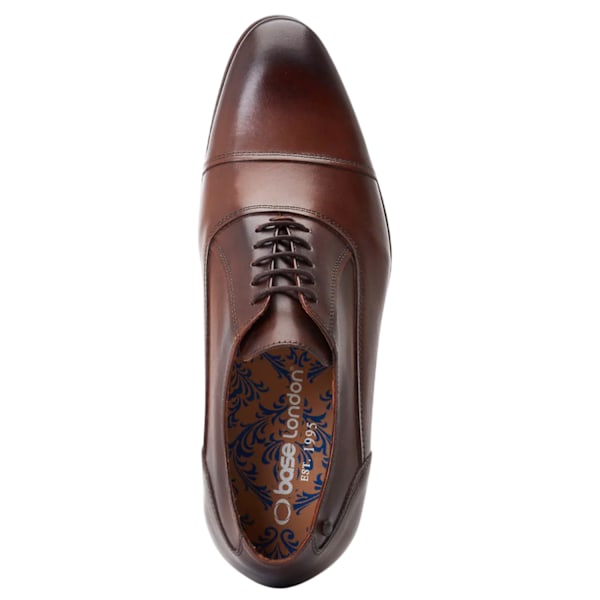 Base London Angelo Derby Skor i Läder för Män 8 UK Brun Brown 8 UK