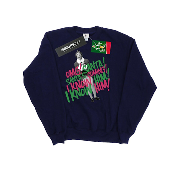 Elf Dam/Damer Jultomten Kommer Sweatshirt M Marinblå Navy Blue M