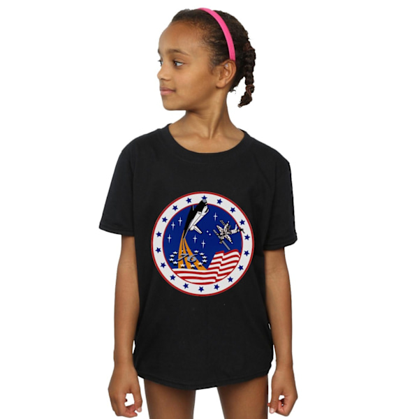 NASA Girls Classic Rocket 76 Bomull T-shirt 7-8 år Svart Black 7-8 Years